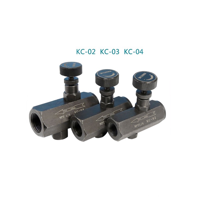 KC-02 KC-03 04 06 วาล์วปีกผีเสื้อทางเดียวแบบท่อไฮดรอลิก วาล์วควบคุมการไหล วาล์วควบคุม