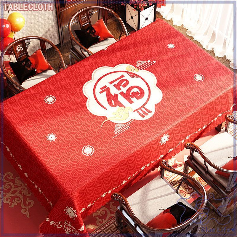 ผ้าปูโต๊ะ กันน้ํามัน ขนาดใหญ่ สีแดง สําหรับตกแต่งงานแต่งงาน