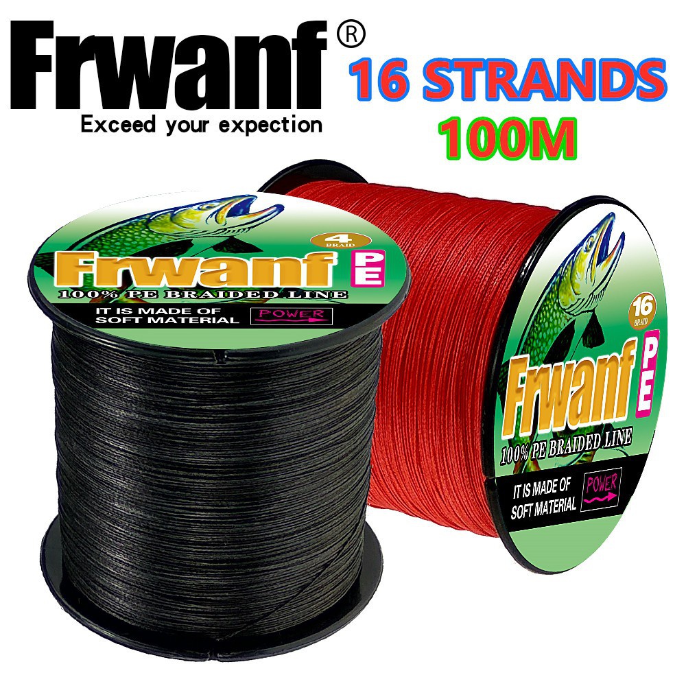 Frwanf สายเบ็ดตกปลา PE 100 ม. 16 เส้น 20-500 ปอนด์ คละสี สําหรับตกปลา