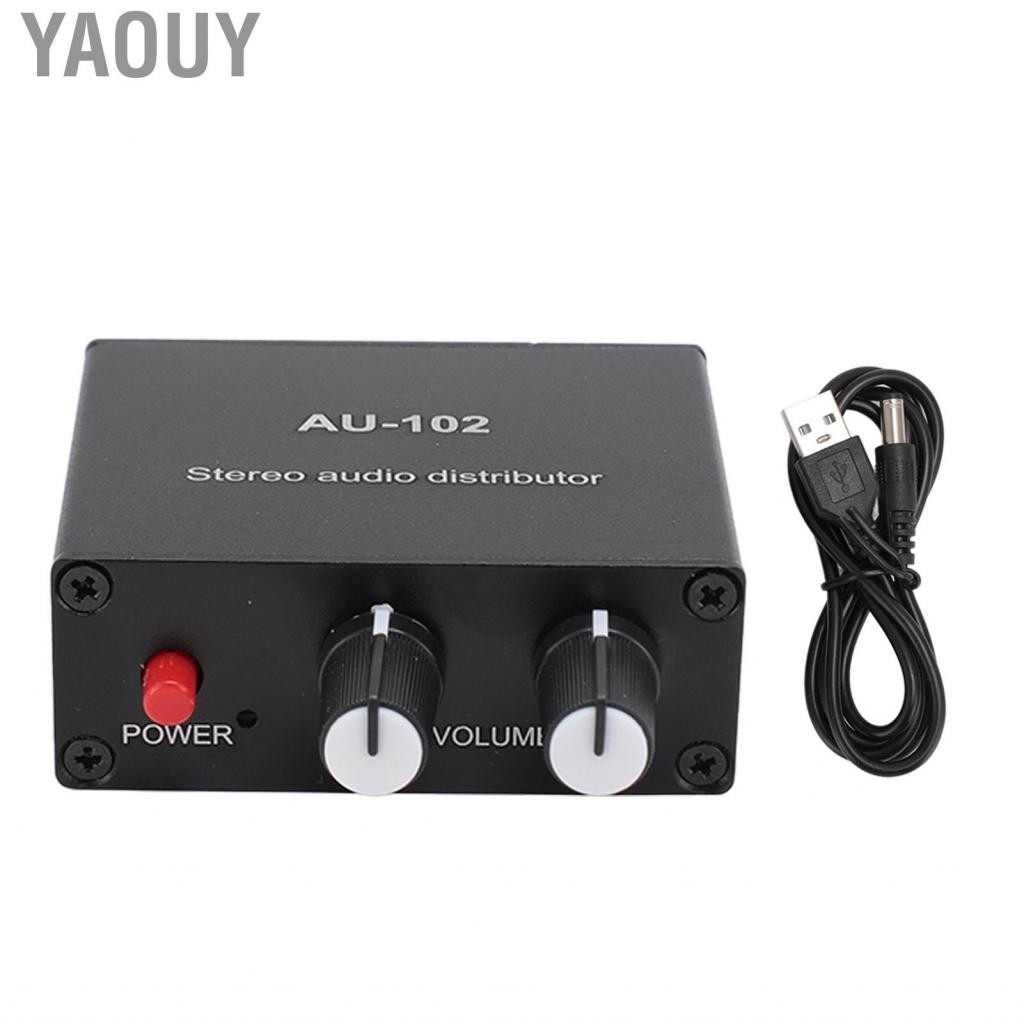 Yaouy 2 Channel Sound Amplifier 1 Input Output 3.5mm Independent Control Stereo
