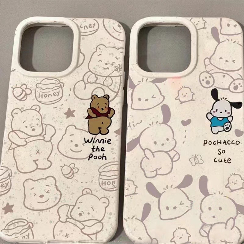 เข้ากันได้ iPhone 11 13 For เคสไอโฟน 14 15 12  Pro Max X XS XR 6 7 8 14 15 Plus 12 13 MINI วินนี่เดอะพูห์ กรณีกันกระแทก