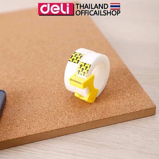 เทปกาวขุ่น Deli เทปขุ่น เทปใส ปลอดสารพิษ พร้อมที่ตัด ขนาดพกพา เทปขุ่นสามารถเขียนได้ แท่นเทป อุปกรณ์สำนักงาน