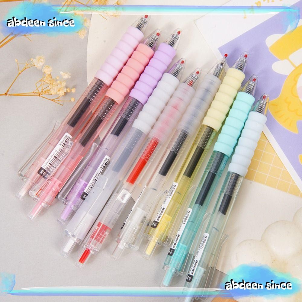 ปากกาเจล ABDEENSINCE หมึกสีดํา/น้ําเงิน/แดง ปากกาเป็นกลางแห้งเร็ว ชนิดกดเรียบง่าย 0.5 มม. ปลายปากกา ปากกาลูกลื่น นักเรียน Test