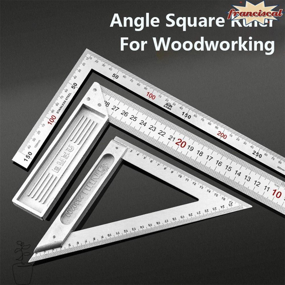 Franciscal วัดมุมขวา, เครื่องมือวัดสแตนเลสไม้บรรทัดสี่เหลี่ยมมุม, Professional Double Sided Scale 30/50CM Woodworking Gauge งานไม้