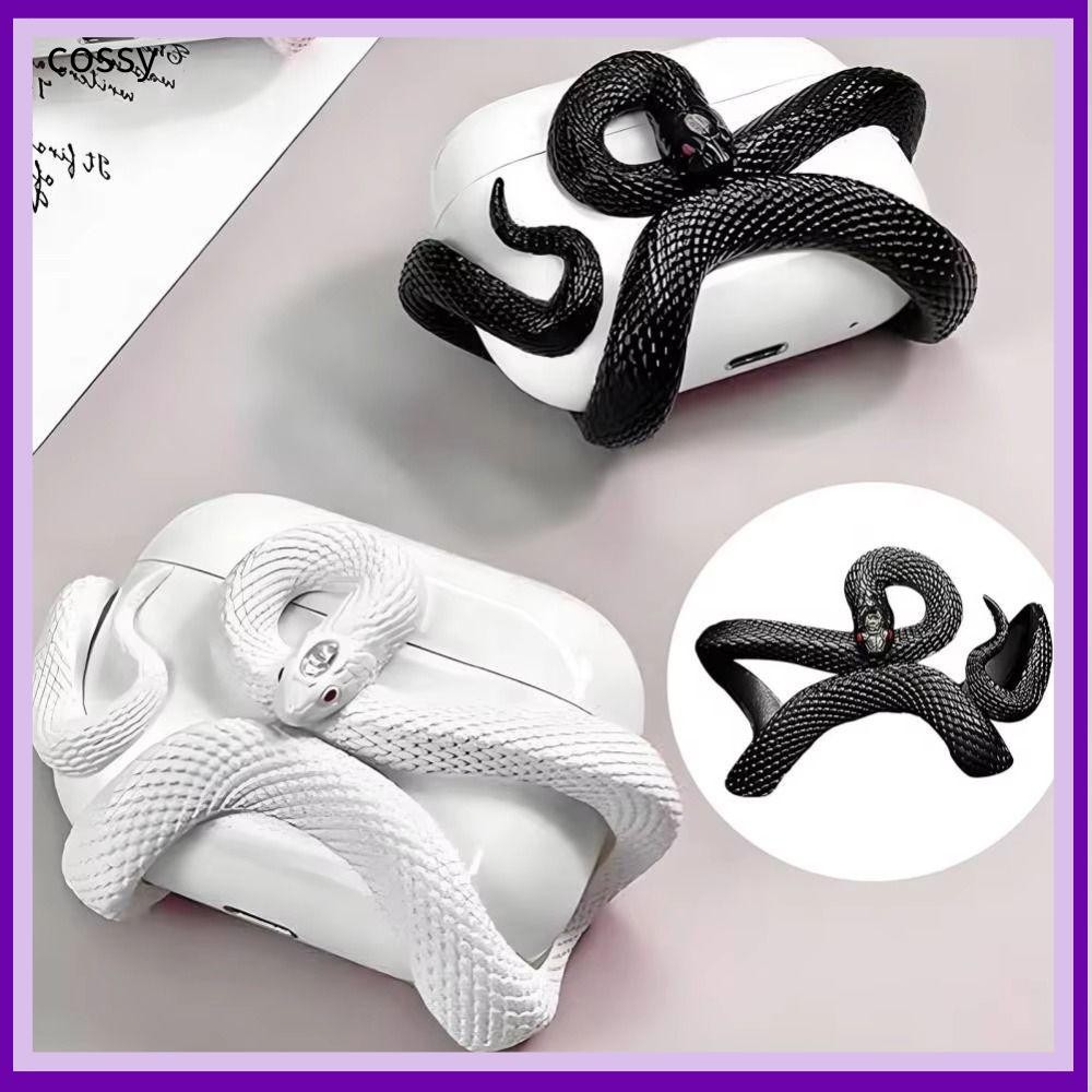 คอสซี่ หูฟังป้องกัน ,อุปกรณ์เสริมหูฟังฝาครอบ,งูตกแต่งไขลานงูเรซิ่นเปลือกป้องกันสําหรับ แอร์พอด / 1 2 3 4