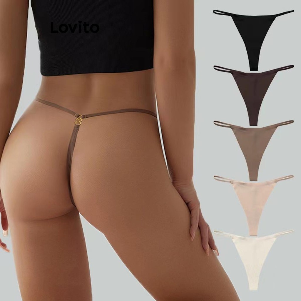 Lovito กางเกงชั้นในธรรมดาเซ็กซี่สำหรับผู้หญิง LNL73332