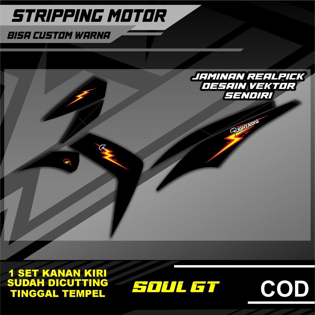 SIMPLE STRIPING YAMAHA SOUL GT LIGHTNING GLEDEK LIGHTNING