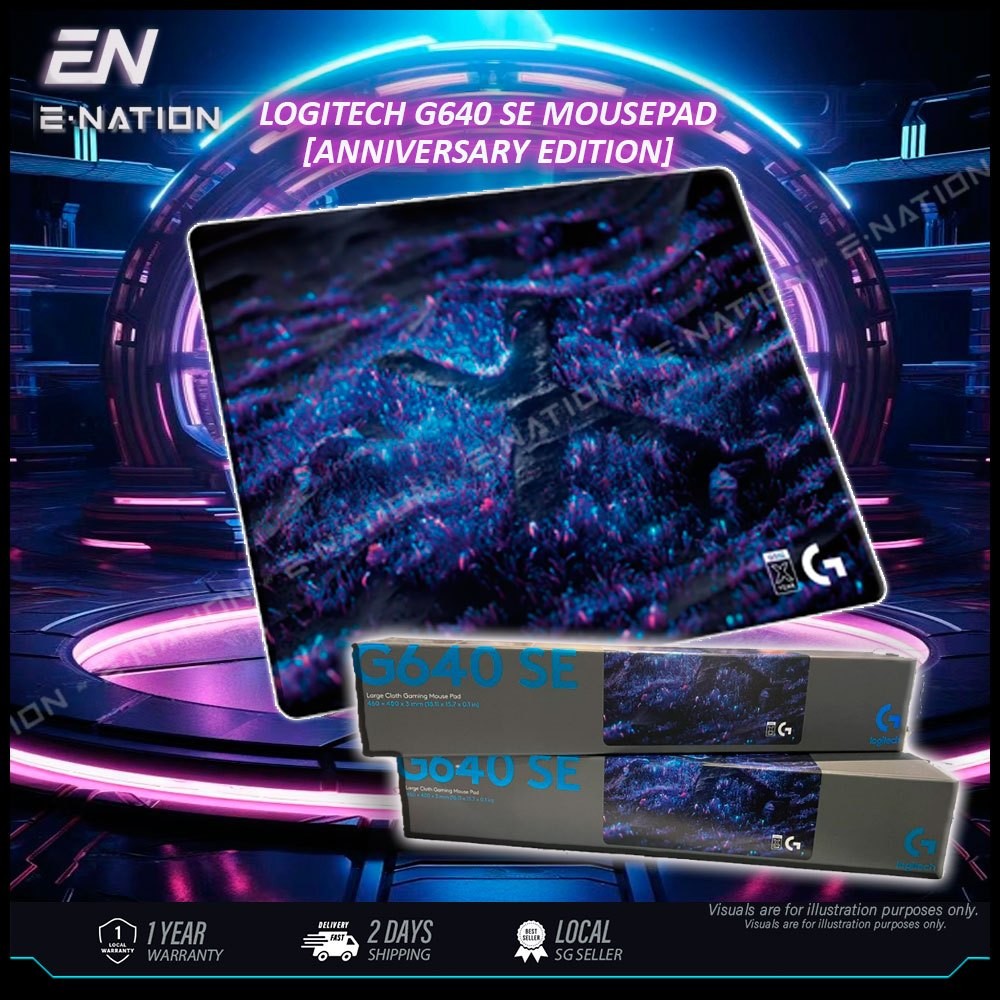 LOGITECH G640 SE แผ่นรองเมาส์สําหรับเล่นเกมพร้อมพื้นผิวผ้า | ฉบับครบรอบ