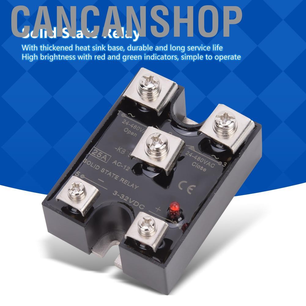 Cancanshop Solid State Relay 25A เฟสเดียว 1NO1NC DC ควบคุม AC BERM-KB25DA