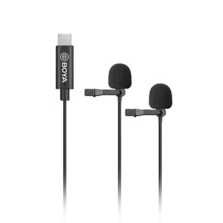 ไมโครโฟน BOYA BY-M3D Digital Dual Lavalier Microphones ไมค์หนีบปกเสื้อ ไมค์แบบสายหัว TYPE-C ยาว 6 เมตร รองรับใช้งาน 2 คน