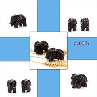 Cleoes ตุ๊กตาช้างไม้แกะสลักมือ 6 ซม. 1 คู่