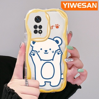 เคสโทรศัพท์มือถือแบบนิ่ม ใส กันกระแทก ลายการ์ตูนหมีน้อยน่ารัก สีขาว สีสันสดใส สําหรับ Xiaomi MI Redmi Note 11 11s Poco M4 Pro 4G