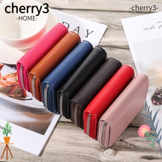 Cherry3 กระเป๋าใส่บัตรเครดิต มีซิป สําหรับผู้ชาย และผู้หญิง