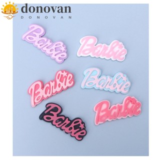 Donovan เคสโทรศัพท์มือถือเรซิ่น ลายตัวอักษรภาษาอังกฤษ บาร์บี้น่ารัก Diy อุปกรณ์เสริม สําหรับตุ๊กตาบาร์บี้ 5 ชิ้น