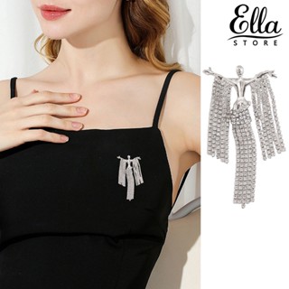 Ellastore123 เข็มกลัด รูปผู้หญิงเต้นรํา ประดับพลอยเทียม กันสนิม ทนต่อการสึกหรอ สําหรับผ้าพันคอ หมวก ปาร์ตี้ พรอม เสื้อผ้า เครื่องประดับ