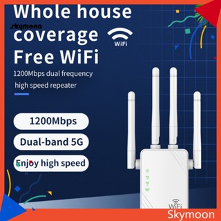 Skym* อุปกรณ์ขยายสัญญาณ Wifi ไร้สาย พร้อม 1200mbps ความถี่คู่ สําหรับทุกมุม