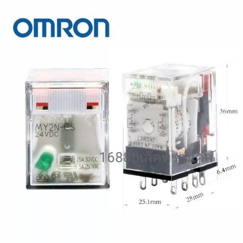 งานแท้ ได้ทั้งชุด Omron รีเลย์ MY2N-GS มีไฟโชว์ +ซ็อกเก็ต 8ขา PYFZ08-E df กทม ในไทย MY2GS