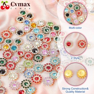 Cvmax กระดุมดอกไม้ ประดับพลอยเทียม หลากสี 14 มม. 300 ชิ้น สําหรับตกแต่งงานฝีมือ DIY