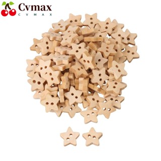 Cvmax กระดุมไม้ รูปดาว 2 รู 13 มม. สําหรับเย็บผ้า 200 ชิ้น