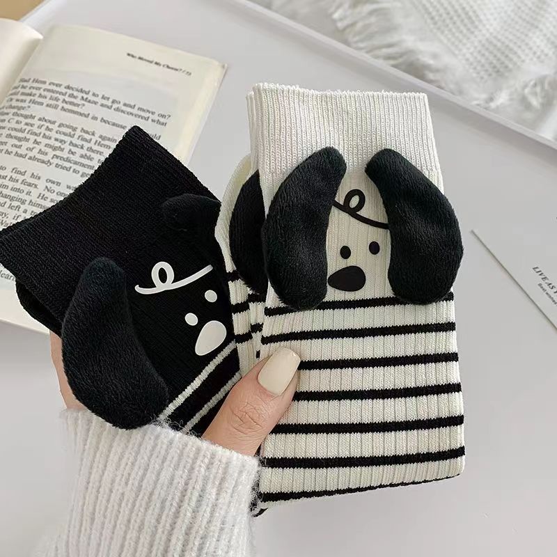 ถุงเท้าข้อกลาง กันลื่น ลายการ์ตูนลูกสุนัข สไตล์ญี่ปุ่น เหมาะกับฤดูใบไม้ผลิ และฤดูใบไม้ร่วง สําหรับผู้หญิง - รูปที่ 5