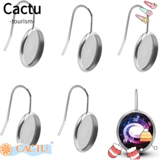 Cactu กรอบต่างหู สเตนเลส สีเงิน ตะขอลวด สําหรับทําเครื่องประดับ แฮนด์เมด DIY