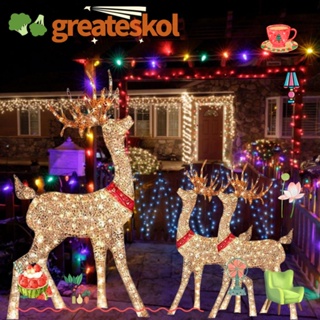 Greateskol โคมไฟ LED รูปกวางเรนเดียร์ สําหรับครอบครัว เทศกาลคริสต์มาส