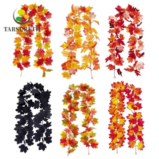 Tarsureth พวงมาลัยหวายใบเมเปิ้ล เหมือนจริง สีสดใส เหมาะกับฤดูใบไม้ร่วง วันขอบคุณพระเจ้า สําหรับปลูกต้นไม้