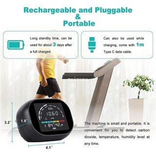【MT】เครื่องวิเคราะห์คุณภาพอากาศ Co2 วัสดุ ABS สําหรับบ้าน และสํานักงาน