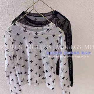 ❀Qinzi เสือดาว❀พร้อมส่ง เสื้อยืดแขนยาว ผ้าโปร่ง ระบายอากาศ แฟชั่นฤดูร้อน สําหรับเด็กผู้หญิง