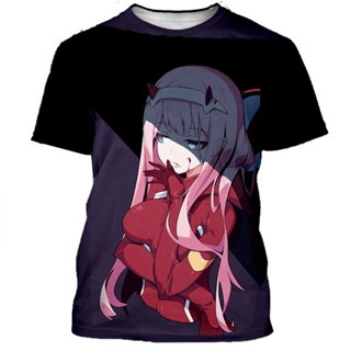 ใหม่ เสื้อยืด พิมพ์ลายอนิเมะ Darling In The Franxx สไตล์ฮาราจูกุ สตรีท