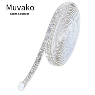 Muvako ริบบิ้นเพชรคริสตัล พลอยเทียม 0.25 นิ้ว มีกาวในตัว สีขาว สําหรับงานปาร์ตี้วันเกิด 4 หลา