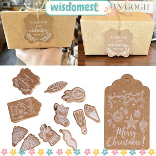 Wisdomest สติกเกอร์กระดาษคราฟท์ ลายถุงขนม สําหรับตกแต่งต้นคริสต์มาส 25 ชิ้น