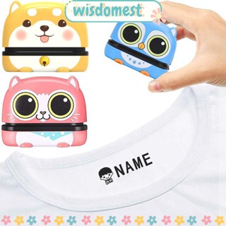 Wisdomest แสตมป์ชื่อเด็ก กระเป๋านักเรียน ลายการ์ตูน DIY เสื้อผ้าเด็ก