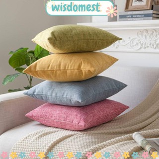 Wisdomest ปลอกหมอน ผ้าลินิน ทรงสี่เหลี่ยม สีพื้น 18x18 นิ้ว สไตล์โมเดิร์น 4 ชิ้น