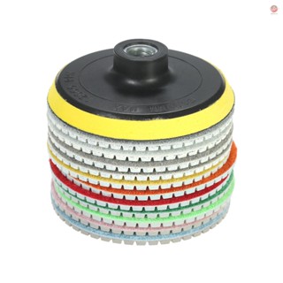 11pcs 4-inch Diamond Grinding Disc with Backing Pad for Granite Marble Stone Ceramic Tile Concrete