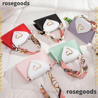 Rosegoods1 กระเป๋าสะพายไหล่ หนัง PU ใส่เหรียญ ผ้าพันคอ โทรศัพท์มือถือ สีพื้น แฟชั่นฤดูใบไม้ผลิ และฤดูใบไม้ร่วง สําหรับผู้หญิง