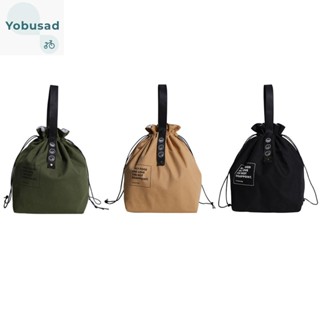 [Yobusad.th] กระเป๋าผ้าใบ มีฉนวนกันความร้อน สําหรับใส่กล่องอาหารกลางวัน