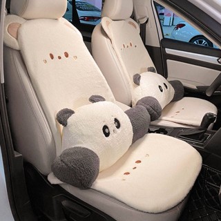 Car Cushion Winter Short Plush Trending Cartoon Cute Winter Warm Seat Cushion Four Seasons Universal Car Mats Seat Cover dr6t