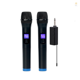 Amplify Your Voice with BOMGE Dual Channel Wireless Microphone Cordless Handheld Mic LCD Display