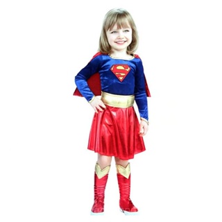 [0717]JHLQ-COS-G Best Seller in Europe and America Superman Costume Halloween Party Superhero Performance Wear Childrens Day Skirt Outfit princess dress  girl  FITO