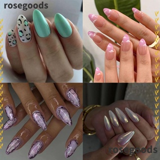 Rosegoods1 เล็บปลอม รูปหยดน้ํา เสือดาว สีม่วง สําหรับตกแต่งเล็บ DIY