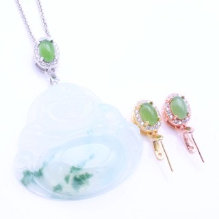 จี้สร้อยคอเงินแท้ S925 รูปหัวหยกมรกต ชุบทอง Diy