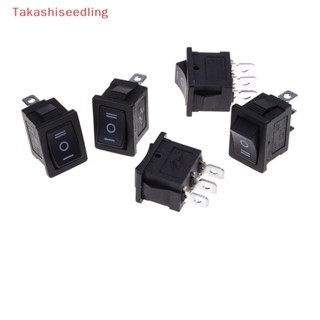 (Takashiseedling) สวิตช์โยกเปิด ปิด SPDT 3 Pin AC 6A 250V 10A 125V ขนาดเล็ก สีดํา 5 ชิ้น