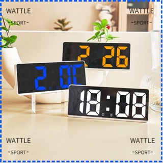 Wattle นาฬิกาปลุกดิจิทัล LED มีไฟแบ็คไลท์ บอกอุณหภูมิ และปฏิทิน สําหรับตกแต่งบ้าน