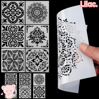 Lilac ชุดแม่แบบ ลายฉลุแมนดาลา 6 ชิ้น ต่อชุด สําหรับตกแต่งผนังบ้าน DIY