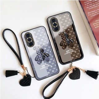 เคสกระจก พร้อมเชือกเส้นเล็ก สําหรับ Samsung A73 5G A53 A33 A23 A03s A03 Core