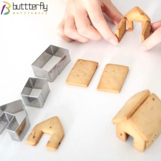 Buttterfly ชุดแม่พิมพ์ตัดบิสกิต คุกกี้ ขิง สเตนเลส ลายคริสต์มาส สีเงิน 9 ชิ้น