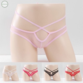 GORGEOUS~Mens Underwear Panties See Through Sexy Solid Color Strappy Underpant