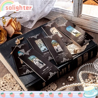 Solighter ที่คั่นหนังสือ ที่คั่นหน้าหนังสือ ลายผีเสื้อ สไตล์เรโทร สําหรับนักเรียน สํานักงาน 6 ชิ้น