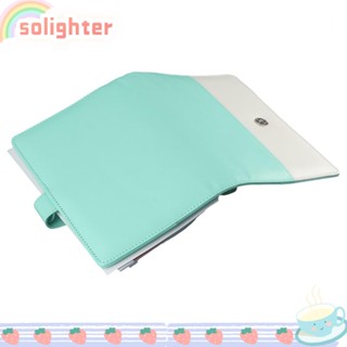 Solighter สมุดแพลนเนอร์ ปกหนัง PU ประหยัดเงิน สีขาว สําหรับจัดระเบียบเงิน ใช้ในบ้าน